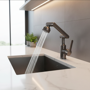 Universel 1080 °   Robinet rotatif double mode, bras mécanique lavabo cuisine salle de bains robinet d&rsquo;eau chaude et froide robinet d&rsquo;évier de cuisine