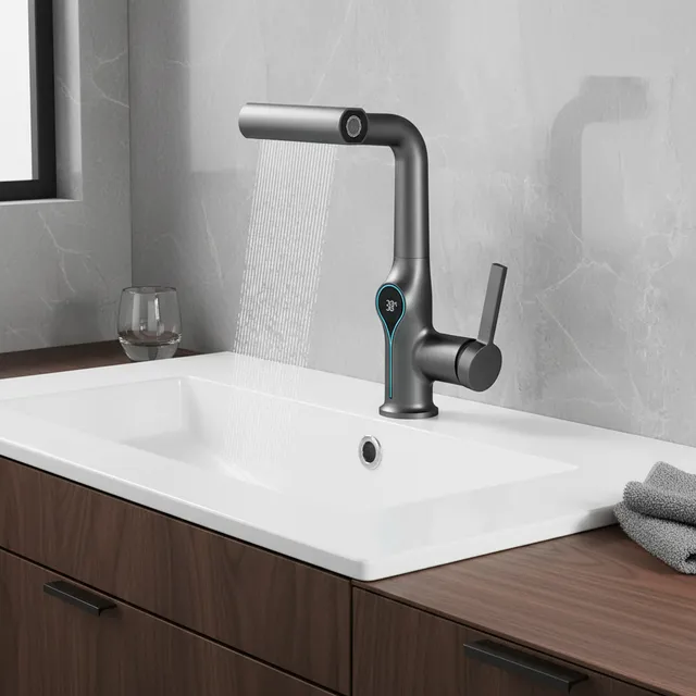 Robinet de lavabo cascade multifonctionnel mitigeur à 4…