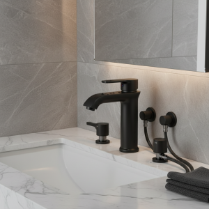 Robinets de lavabo de salle de bains, robinets d&rsquo;arrêt d&rsquo;angle, finition en laiton noir, vanne d&rsquo;arrêt G1/2 « , salle de bains, toilettes, Bidet, douche, robinet d&rsquo;eau