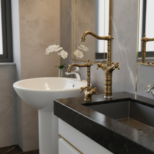 Robinets chromés pour centre commercial de cuisine antique, robinet de bassin doré pour touristes montés, Foy Black HOSink Robinets chromés pour centre commercial de cuisine antique, robinet de bassin doré pour touristes montés, Foy Black HOSink