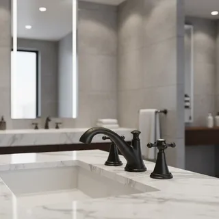 Robinet d'eau chaude et froide à double poignée
