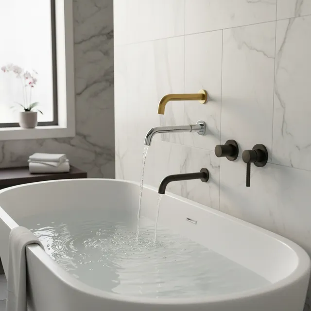 Mélangeur de douche de baignoire basse chromé