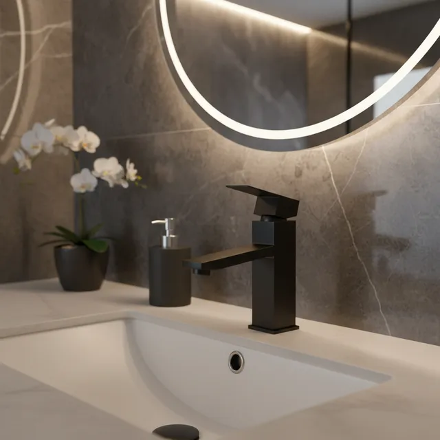 Robinet mitigeur de lavabo d'eau chaude et froide monté…
