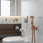 Robinet de Bidet en or Rose brossé, ensemble de pulvérisateur de toilette à main, robinet d&rsquo;eau froide unique, robinet de toilette en laiton, pomme de douche