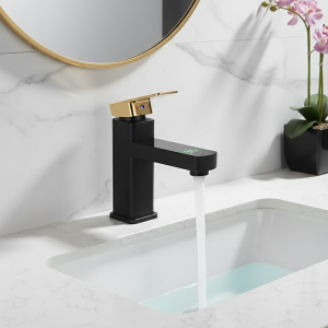 Robinet de lavabo numérique intelligent en laiton, robinet de contrôle de la température, robinet de lavabo d’eau chaude et froide, robinets mélangeurs montés de salle de bains Robinet de lavabo numérique intelligent en laiton, robinet de contrôle de la température, robinet de lavabo d’eau chaude et froide, robinets mélangeurs montés de salle de bains