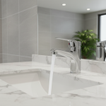 Robinet de lavabo robinets de salle de bains mitigeur chaud et froid Installation de pont salle de bains cuisine robinet d&rsquo;évier à poignée unique