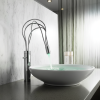 Lumière LED Twining Pipe Design, Support de pont, Poignée unique, Bassin de mode, Robinet de centre commercial d&rsquo;eau, Laiton massif, Court et haut