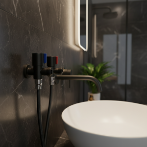 Robinets de lavabo de salle de bains, robinets d’arrêt d’angle, finition en laiton noir, vanne d’arrêt G1/2 « , salle de bains, toilettes, Bidet, douche, robinet d’eau Robinets de lavabo de salle de bains, robinets d’arrêt d’angle, finition en laiton noir, vanne d’arrêt G1/2 « , salle de bains, toilettes, Bidet, douche, robinet d’eau