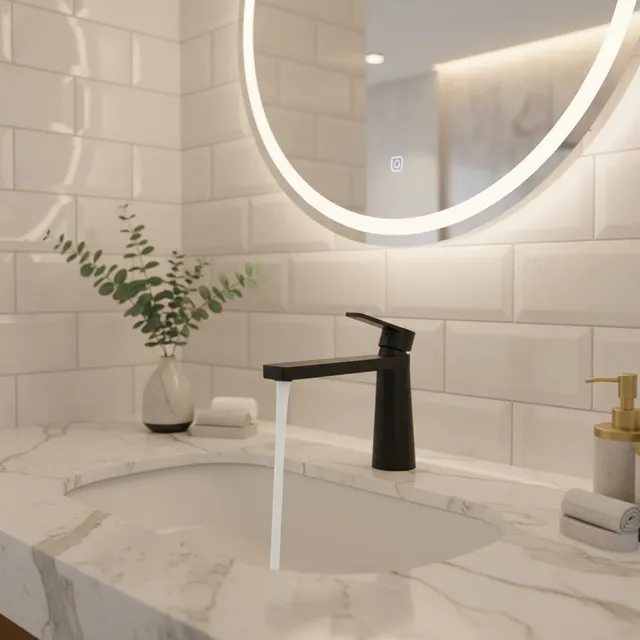 Robinets en cuivre modernes pour bassin noir