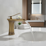 Robinets de lavabo cascade robinet de salle de bains mitigeur de lavabo à poignée unique bain robinet en laiton Antique évier grue d&rsquo;eau robinets argentés