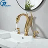 Robinet lavabo cygne bassin laiton doré finition… – vue 1