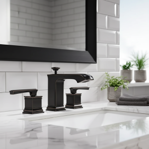 Bassin d’eau chaude et froide en laiton, robinet d’évier de luxe, robinet noir, style européen, Plan 3 trous, 2 Foy, nouveau Bassin d’eau chaude et froide en laiton, robinet d’évier de luxe, robinet noir, style européen, Plan 3 trous, 2 Foy, nouveau