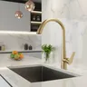 Robinet de cuisine en acier inoxydable doré – vue 1