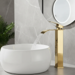 Robinet de lavabo cascade en acier inoxydable, robinet de cuisine mélangeur d&rsquo;évier, robinet de grue de lavabo d&rsquo;eau chaude et froide pour salle de bains, tapis mitigeur de lavage