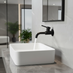 Robinet de lavabo de salle de bains, mitigeur de lavage d&rsquo;eau chaude et froide, bec mural de bain à poignée unique, grue à cartouche en céramique