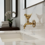 HOGarden-Support Mural en Laiton Antique de Style Rétro pour Jardin d&rsquo;Enfant, Eau Froide