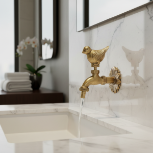 HOGarden-Support Mural en Laiton Antique de Style Rétro pour Jardin d&rsquo;Enfant, Eau Froide