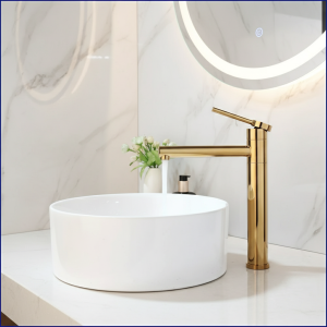 JIENI robinet de lavabo de salle de bains mélangeur d’évier monté sur le pont bec Long plaqué or et Chrome polonais robinets mélangeurs d’eau à poignée unique JIENI robinet de lavabo de salle de bains mélangeur d’évier monté sur le pont bec Long plaqué or et Chrome polonais robinets mélangeurs d’eau à poignée unique