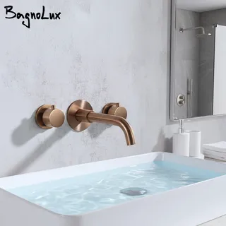 Robinet de lavabo en or rose brossé 100% robinet d'évier en laiton…
