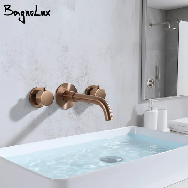 Robinet de lavabo en or rose brossé 100% robinet d'évier…