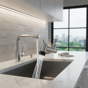 Robinet de cuisine anti-éclaboussures, 6 Modes, économie d’eau, robinet cascade pivotante en acier inoxydable remplaçable 360 ° Rotation Robinet de cuisine anti-éclaboussures, 6 Modes, économie d’eau, robinet cascade pivotante en acier inoxydable remplaçable 360 ° Rotation