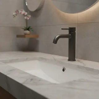 Bonde lavabo clicclac capuchon céramique blanc mat corps chromé…