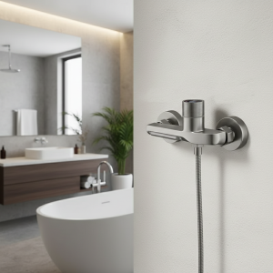 Robinet de douche de salle de bains en laiton, robinets de lavabo, robinet de baignoire Triple mural, robinet mitigeur d’eau chaude et froide Robinet de douche de salle de bains en laiton, robinets de lavabo, robinet de baignoire Triple mural, robinet mitigeur d’eau chaude et froide