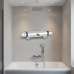 Robinet d&rsquo;eau de douche thermostatique, mitigeur de salle de bains, outil de salle de bains, robinet de baignoire mélangeur chaud et froid, robinet thermostatique