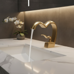 Robinet en laiton en forme de cœur, robinet d&rsquo;évier, bain chaud et froid, vanité créative, centre commercial, F/05 et torneira pia banheiro