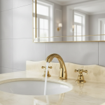 Bassin classique en laiton antique, 3 pièces, F/05 et 3 trous, poignée double croix, comptoir de ark, robinets de centre commercial, or