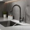 Robinet de cuisine noir mat – vue 1