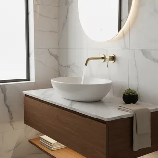 Plan de salle de bain mural en laiton de luxe