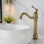 Anitque robinet de lavabo de salle de bains en laiton, robinet de salle de bains court et grand Type mural à Rotation chaude et froide robinets de mélangeur d&rsquo;évier