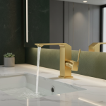 Robinet mitigeur de lavabo en laiton de luxe, salle de bains, robinet d&rsquo;évier monté sur le pont chaud et froid, grue de lavage de toilettes torneira Design moderne