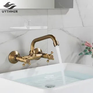 Robinet de cuisine en laiton Antique