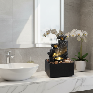 Cascade de table, décoration de maison, Relaxation, méditation, fontaine de bureau avec lumières douces, ornements d’eau qui coule, cadeaux de fête des mères Cascade de table, décoration de maison, Relaxation, méditation, fontaine de bureau avec lumières douces, ornements d’eau qui coule, cadeaux de fête des mères