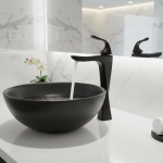 Robinet de centre commercial chromé pour dessus de seau, robinet en laiton, robinet de grue d&rsquo;évier, bassin monté sur le pont, décoration d&rsquo;hôtel, noir