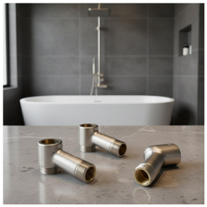 Robinet de baignoire de douche en acier inoxydable 304, Nickel brossé, Valve d’angle en laiton massif, pied incurvé, Angle réglable Robinet de baignoire de douche en acier inoxydable 304, Nickel brossé, Valve d’angle en laiton massif, pied incurvé, Angle réglable