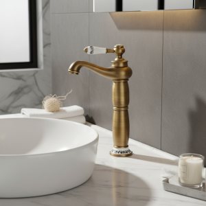 Robinets d&rsquo;évier antiques, mitigeur de lavabo monté sur le pont, robinets de lavabo à main à poignée unique, robinet d&rsquo;eau de cuisine, accessoires de salle de bains