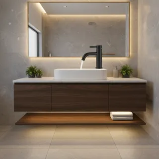 Robinet de lavabo de salle de bains noir mat