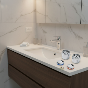 Kit de salle de bain poignée de robinet poignée de robinet dispositifs d’arrosage 2 volants + 2 vis ABS + poignée de robinet en fer volant argent Kit de salle de bain poignée de robinet poignée de robinet dispositifs d’arrosage 2 volants + 2 vis ABS + poignée de robinet en fer volant argent