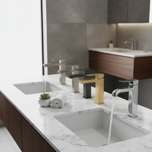 Robinet de lavabo en Nickel brossé, robinet de salle de bains noir, robinet d’évier monté sur le pont, mélangeur d’eau chaude et froide, robinet en acier inoxydable Robinet de lavabo en Nickel brossé, robinet de salle de bains noir, robinet d’évier monté sur le pont, mélangeur d’eau chaude et froide, robinet en acier inoxydable