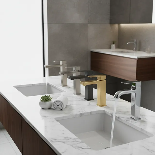 Robinet de lavabo en Nickel brossé