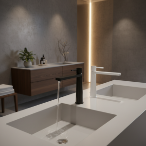 Robinet mitigeur de lavabo de salle de bains, robinet d’évier de salle de bains à trou unique, grand lavabo, lavabo de lavabo Commercial moderne Robinet mitigeur de lavabo de salle de bains, robinet d’évier de salle de bains à trou unique, grand lavabo, lavabo de lavabo Commercial moderne