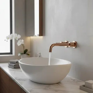 Mitigeur mural lavabo robinet monocommande bec long coudé rosaces…