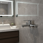 Robinets de lavabo en alliage de Zinc, mitigeur mural d&rsquo;eau chaude et froide à double bec pour salle de bains, séparateur de bain, lavabo de douche