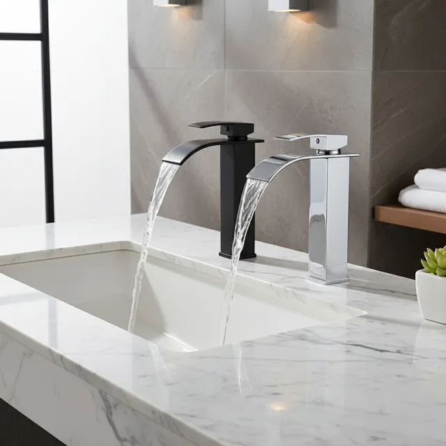 Robinet de lavabo cascade moderne en acier inoxydable