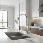 Mitigeur d&rsquo;évier de cuisine avec tuyau, acier inoxydable 360 °   Bec pivotant monotrou à poignée unique, robinet de lavabo monotrou à arc haut, h