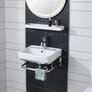 Lavabo à support en acier inoxydable