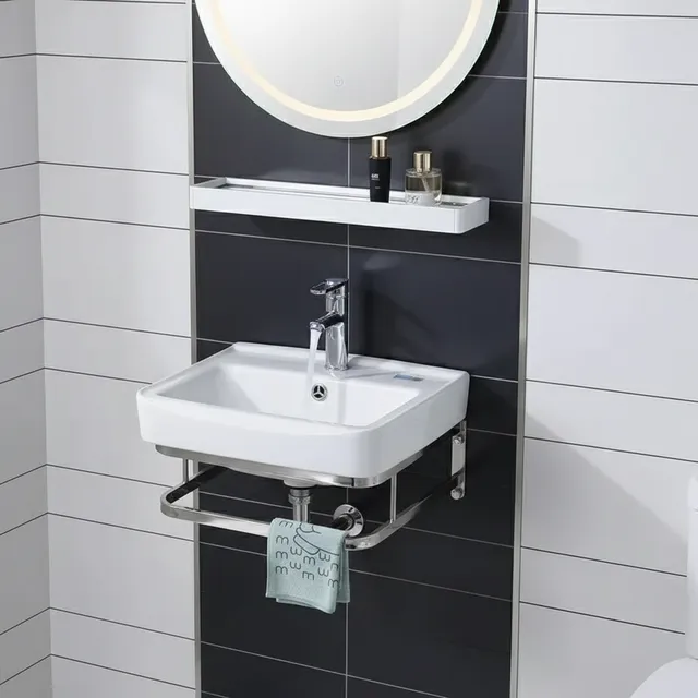 Lavabo à support en acier inoxydable